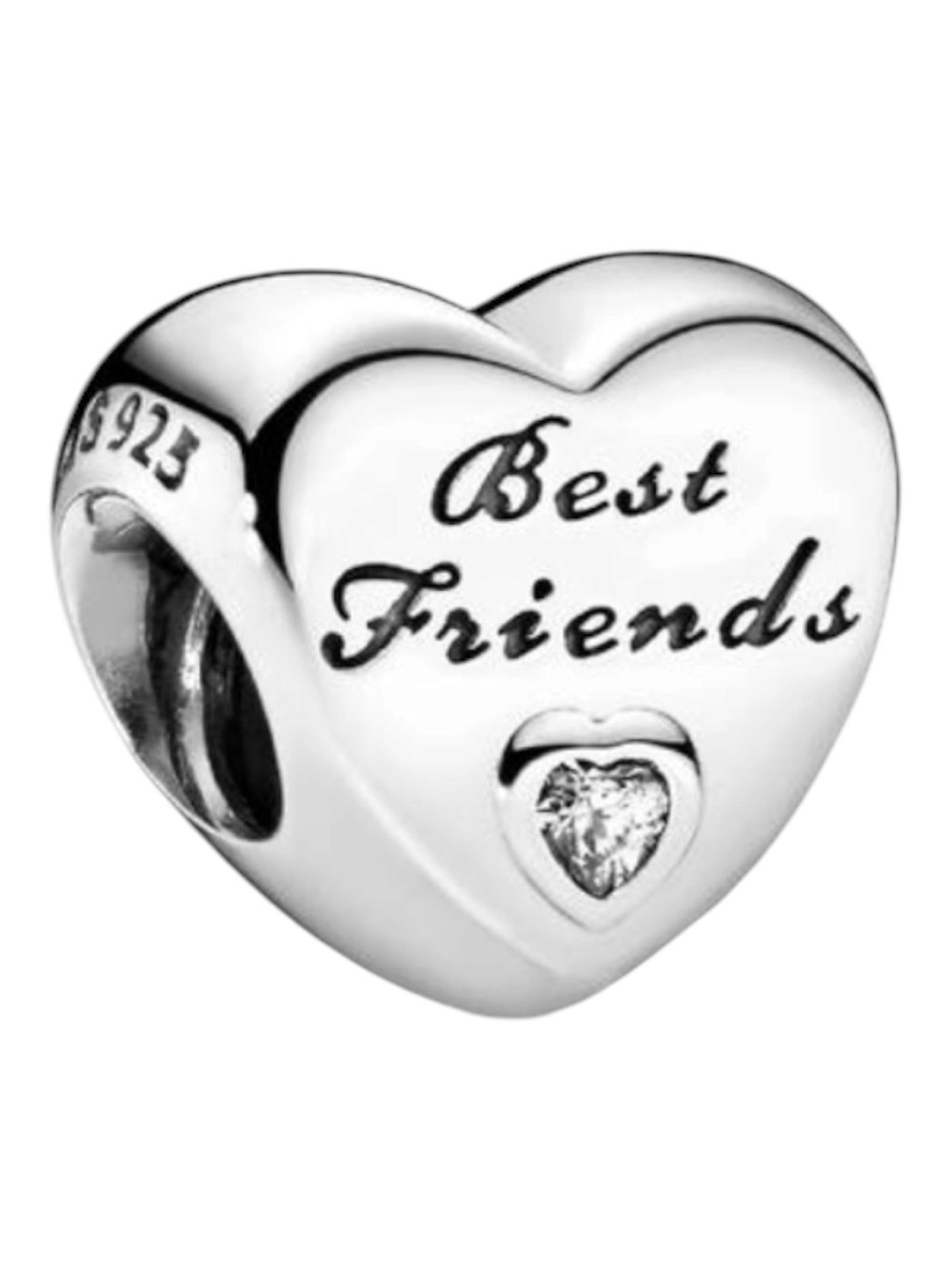 Pandora Silver "Best Friends" Heart Charm